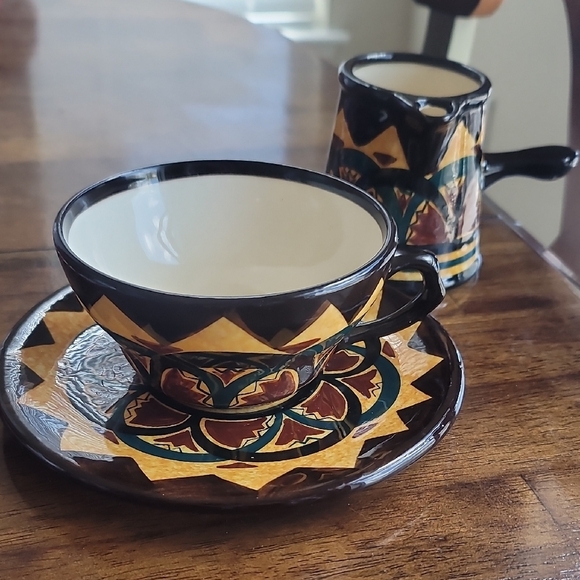 St Jean de Bretagne Other - St Jean De Bretagne Decor Main Handpainted Porcelain Tea Cup & Saucer Set